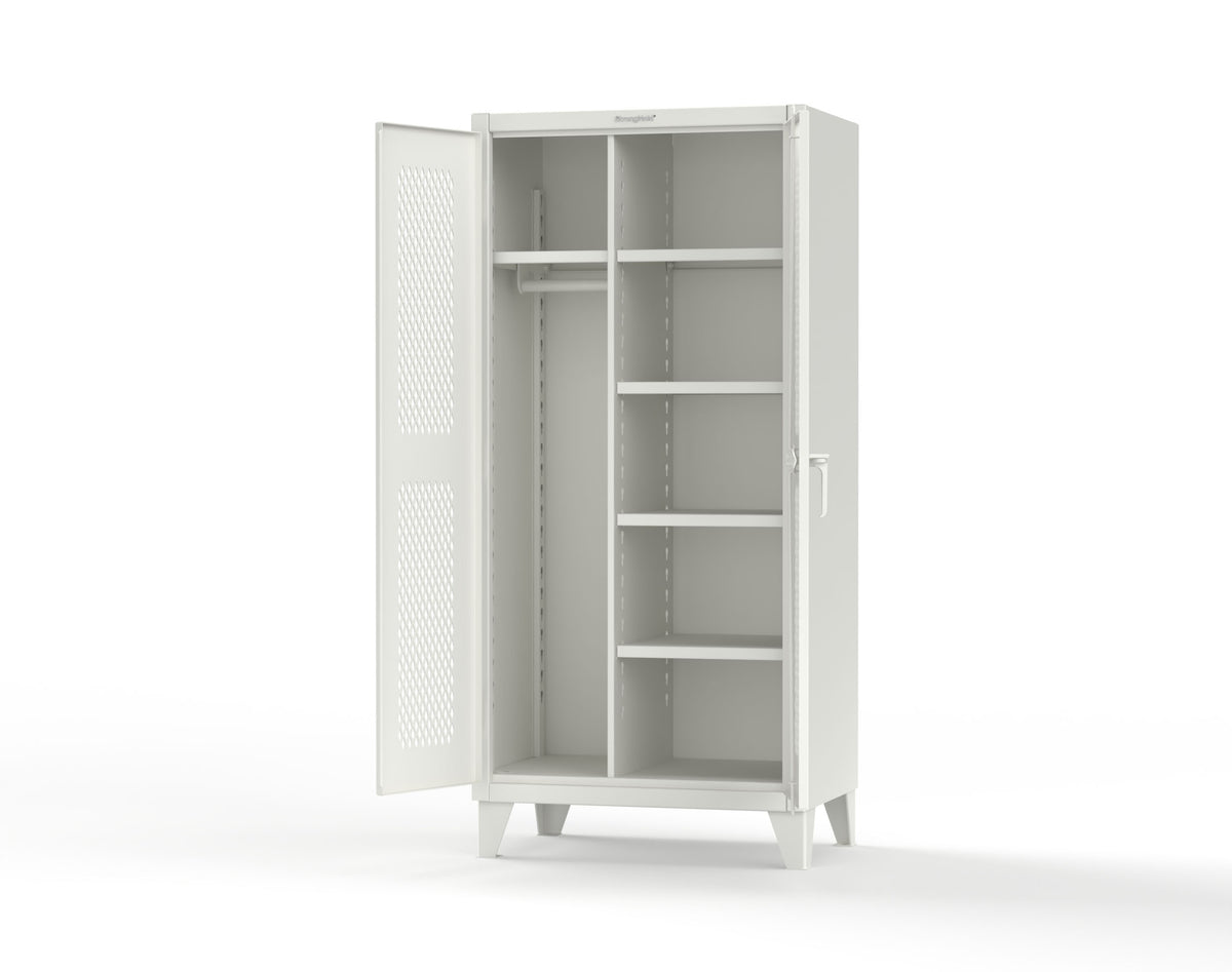 Extreme Duty 12 GA Uniform Ventilated (Diamond) Cabinet with 4 Shelves - 36 In. W x 24 In. D x 78 In. H - 36-V-W-245-9003