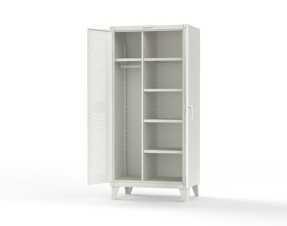 Extreme Duty 12 GA Uniform Ventilated (Diamond) Cabinet with 4 Shelves - 36 In. W x 24 In. D x 78 In. H - 36-V-W-245-9003