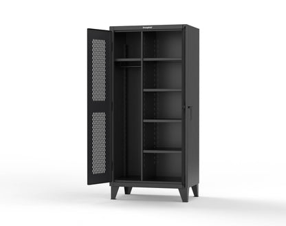 Extreme Duty 12 GA Uniform Ventilated (Diamond) Cabinet with 4 Shelves - 36 In. W x 24 In. D x 78 In. H - 36-V-W-245-9005