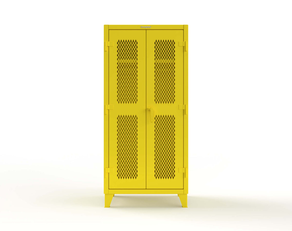Extreme Duty 12 GA Uniform Ventilated (Diamond) Cabinet with Hanger Rod, 1 Shelf - 36 In. W x 24 In. D x 78 In. H - 36-V-WR-241-1023