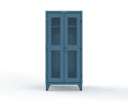 Extreme Duty 12 GA Uniform Ventilated (Diamond) Cabinet with Hanger Rod, 1 Shelf - 36 In. W x 24 In. D x 78 In. H - 36-V-WR-241-5010