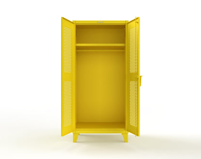 Extreme Duty 12 GA Uniform Ventilated (Diamond) Cabinet with Hanger Rod, 1 Shelf - 36 In. W x 24 In. D x 78 In. H - 36-V-WR-241-1023