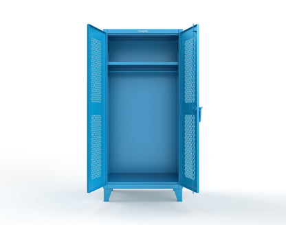 Extreme Duty 12 GA Uniform Ventilated (Diamond) Cabinet with Hanger Rod, 1 Shelf - 36 In. W x 24 In. D x 78 In. H - 36-V-WR-241-5012