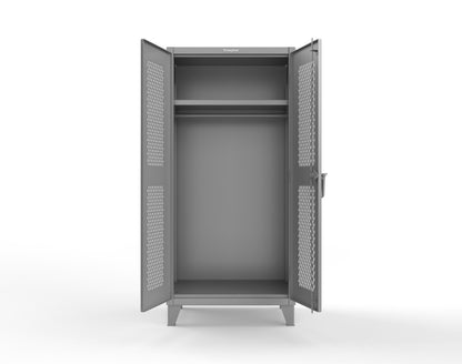 Extreme Duty 12 GA Uniform Ventilated (Diamond) Cabinet with Hanger Rod, 1 Shelf - 36 In. W x 24 In. D x 78 In. H - 36-V-WR-241-7037