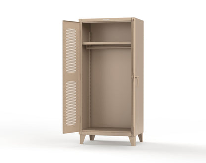 Extreme Duty 12 GA Uniform Ventilated (Diamond) Cabinet with Hanger Rod, 1 Shelf - 36 In. W x 24 In. D x 78 In. H - 36-V-WR-241-1019