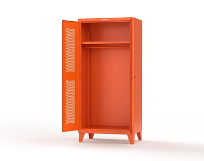 Extreme Duty 12 GA Uniform Ventilated (Diamond) Cabinet with Hanger Rod, 1 Shelf - 36 In. W x 24 In. D x 78 In. H - 36-V-WR-241-2004