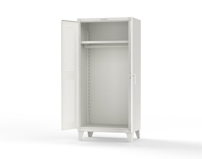 Extreme Duty 12 GA Uniform Ventilated (Diamond) Cabinet with Hanger Rod, 1 Shelf - 36 In. W x 24 In. D x 78 In. H - 36-V-WR-241-9003
