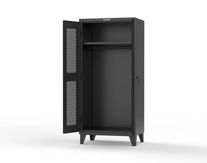 Extreme Duty 12 GA Uniform Ventilated (Diamond) Cabinet with Hanger Rod, 1 Shelf - 36 In. W x 24 In. D x 78 In. H - 36-V-WR-241-9005