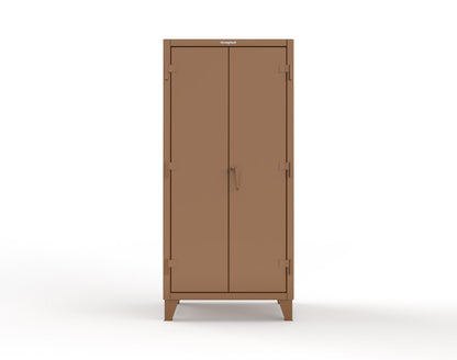 Extreme Duty 12 GA Uniform Cabinet with 7 Drawers, Pegboard, 3 Shelves - 36 In. W x 24 In. D x 78 In. H - 36-W-243-7DB-PB-8008