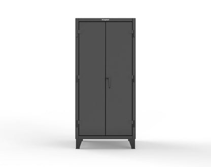 Extreme Duty 12 GA Uniform Cabinet with 7 Drawers, Pegboard, 3 Shelves - 36 In. W x 24 In. D x 78 In. H - 36-W-243-7DB-PB-9005