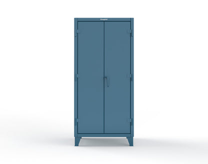 Extreme Duty 12 GA Uniform Cabinet with 4 Drawers, Pegboard, 4 Shelves - 36 In. W x 24 In. D x 78 In. H - 36-W-244-4DB-PB-5001