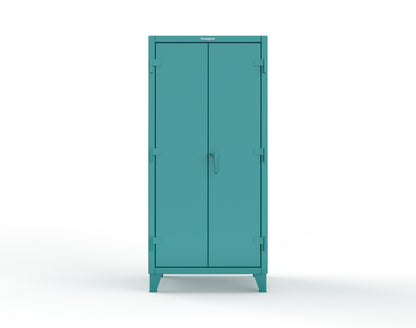 Extreme Duty 12 GA Uniform Cabinet with 4 Drawers, Pegboard, 4 Shelves - 36 In. W x 24 In. D x 78 In. H - 36-W-244-4DB-PB-5021