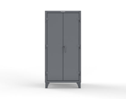 Extreme Duty 12 GA Uniform Cabinet with 4 Drawers, Pegboard, 4 Shelves - 36 In. W x 24 In. D x 78 In. H - 36-W-244-4DB-PB-7024
