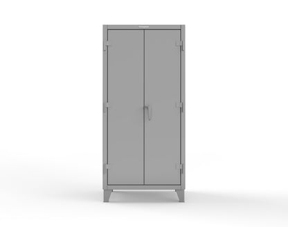 Extreme Duty 12 GA Uniform Cabinet with 4 Drawers, Pegboard, 4 Shelves - 36 In. W x 24 In. D x 78 In. H - 36-W-244-4DB-PB-7037