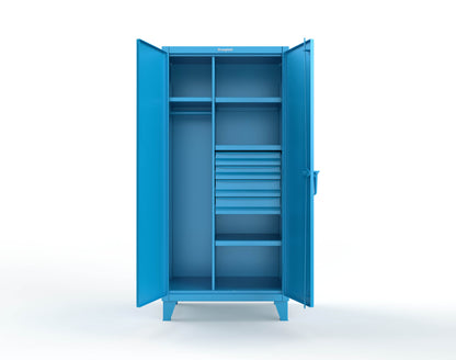 Extreme Duty 12 GA Uniform Cabinet with 4 Drawers, 4 Shelves - 36 In. W x 24 In. D x 78 In. H - 36-W-244-4DB-5012