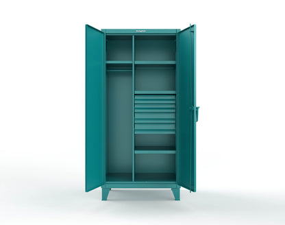Extreme Duty 12 GA Uniform Cabinet with 4 Drawers, 4 Shelves - 36 In. W x 24 In. D x 78 In. H - 36-W-244-4DB-5021