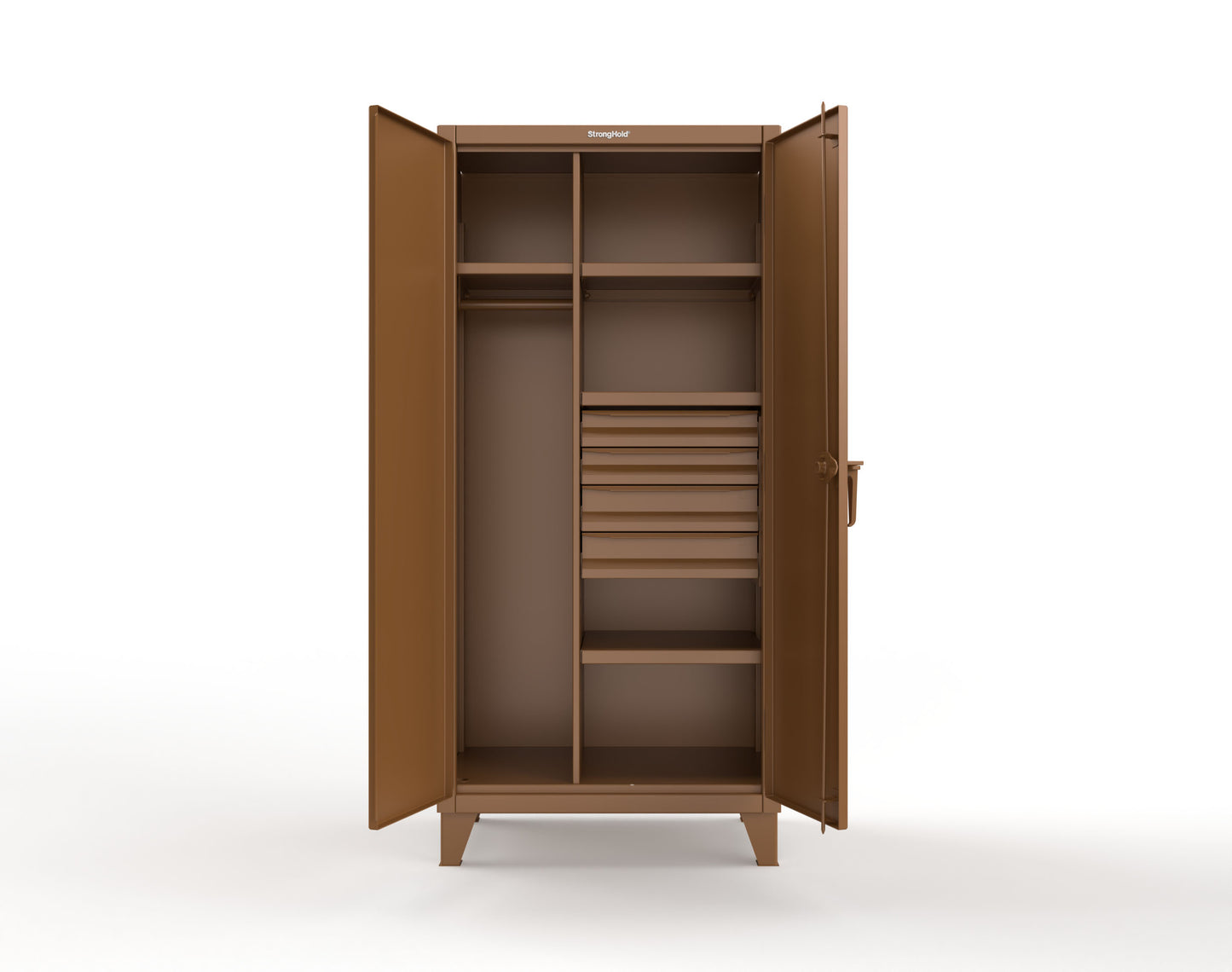 Extreme Duty 12 GA Uniform Cabinet with 4 Drawers, 4 Shelves - 36 In. W x 24 In. D x 78 In. H - 36-W-244-4DB-8008