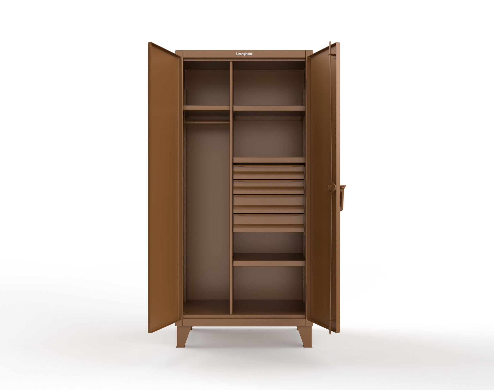 Extreme Duty 12 GA Uniform Cabinet with 4 Drawers, 4 Shelves - 36 In. W x 24 In. D x 78 In. H - 36-W-244-4DB-8008