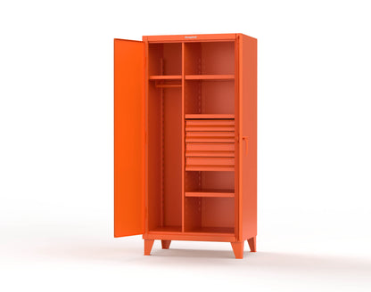 Extreme Duty 12 GA Uniform Cabinet with 4 Drawers, 4 Shelves - 36 In. W x 24 In. D x 78 In. H - 36-W-244-4DB-2009