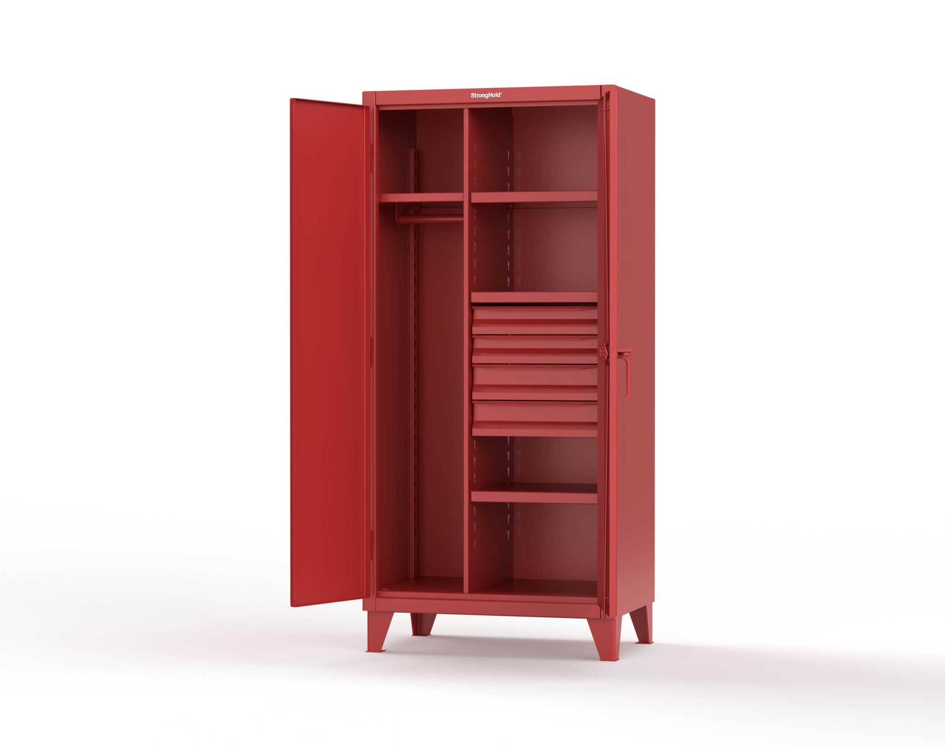 Extreme Duty 12 GA Uniform Cabinet with 4 Drawers, 4 Shelves - 36 In. W x 24 In. D x 78 In. H - 36-W-244-4DB-3001