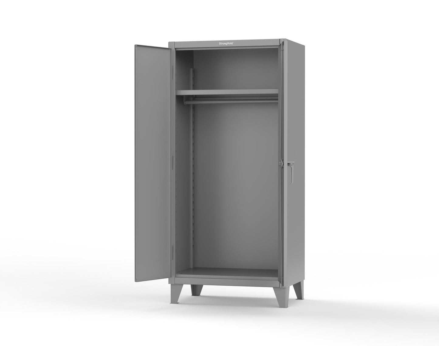 Extreme Duty 12 GA Uniform Cabinet with Hanger Rod, 1 Shelf - 36 In. W x 24 In. D x 78 In. H - 36-WR-241-7037