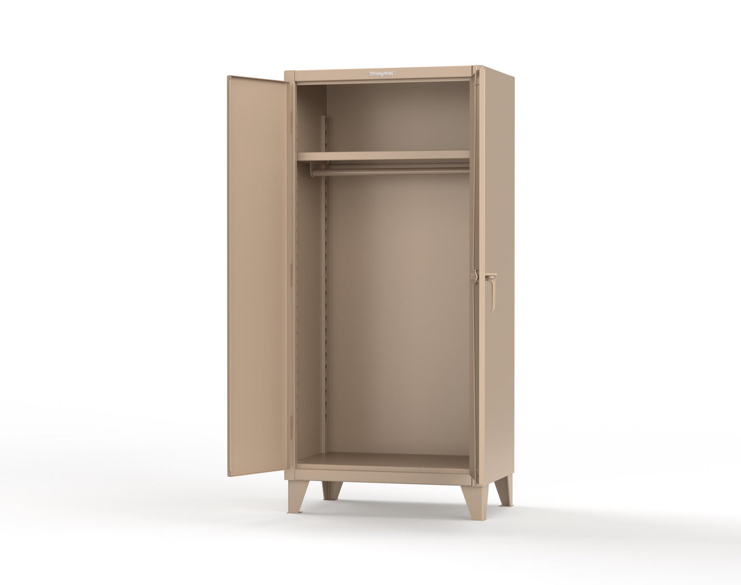 Extreme Duty 12 GA Uniform Cabinet with Hanger Rod, 1 Shelf - 36 In. W x 24 In. D x 78 In. H - 36-WR-241-1019