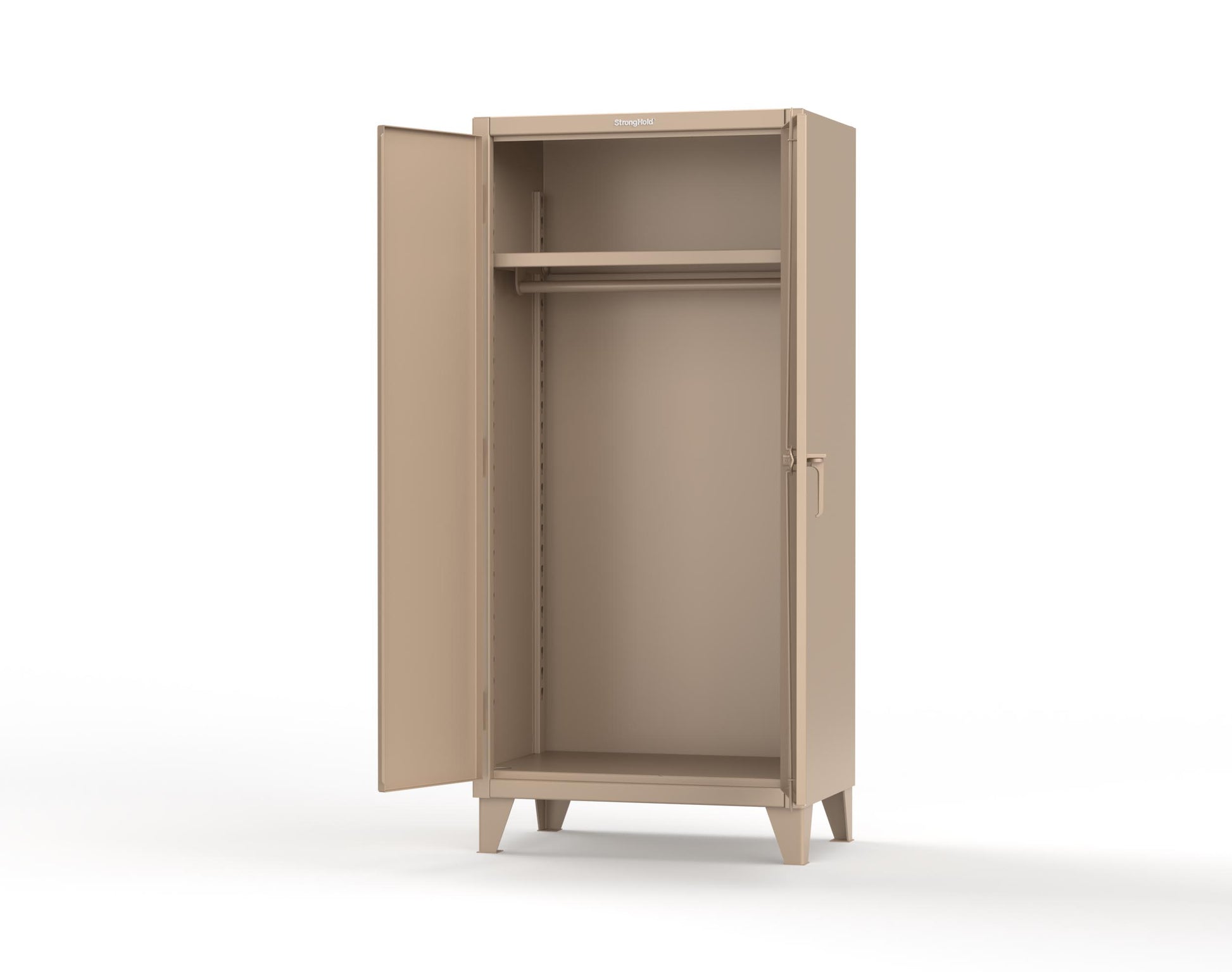 Extreme Duty 12 GA Uniform Cabinet with Hanger Rod, 1 Shelf - 36 In. W x 24 In. D x 78 In. H - 36-WR-241-1019