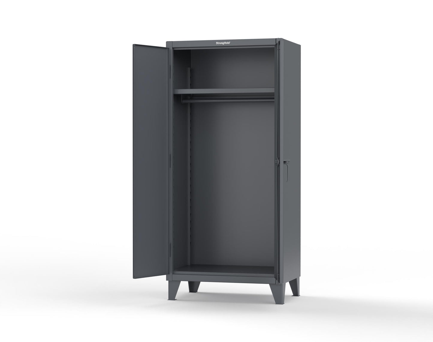 Extreme Duty 12 GA Uniform Cabinet with Hanger Rod, 1 Shelf - 36 In. W x 24 In. D x 78 In. H - 36-WR-241-7024