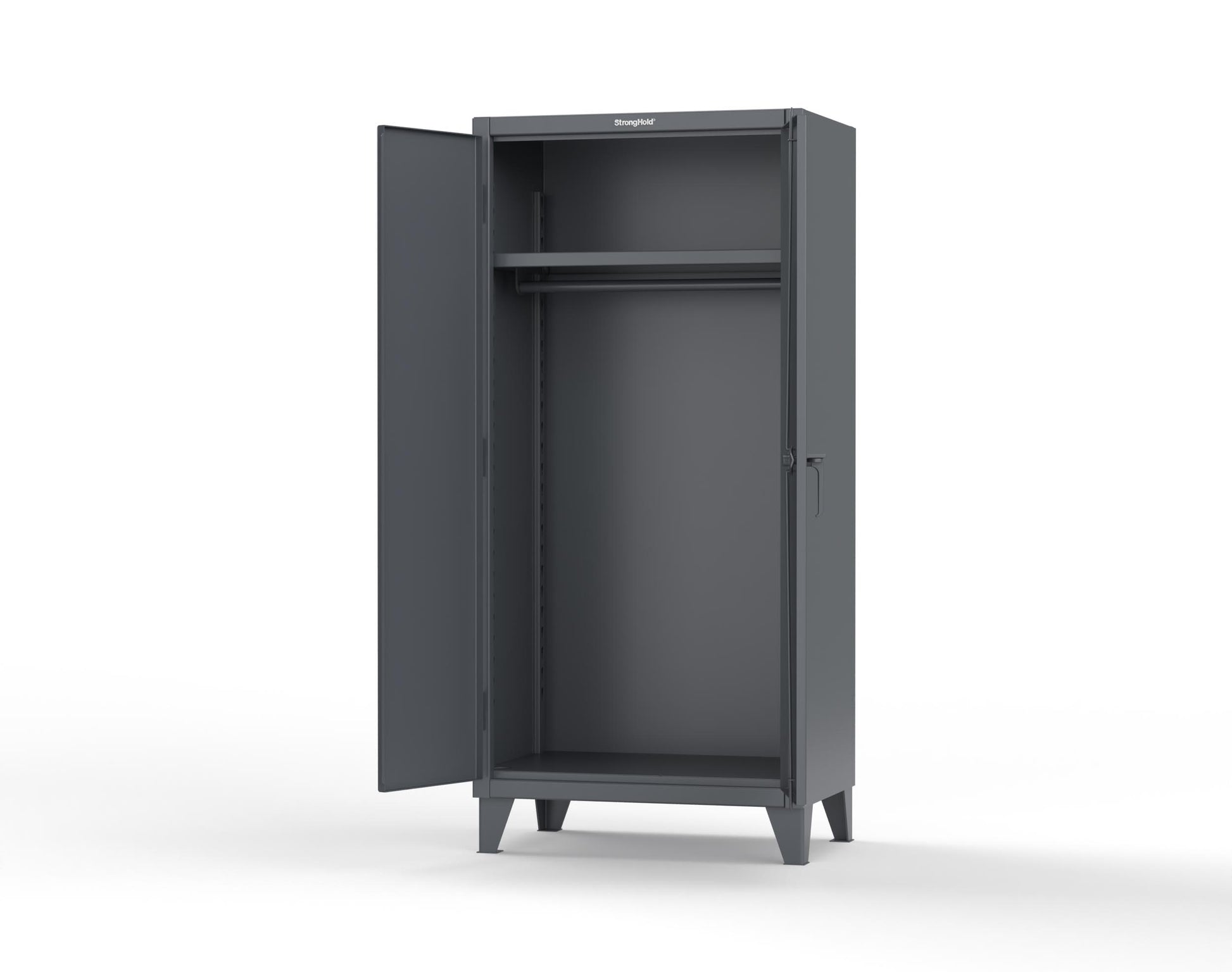 Extreme Duty 12 GA Uniform Cabinet with Hanger Rod, 1 Shelf - 36 In. W x 24 In. D x 78 In. H - 36-WR-241-7024