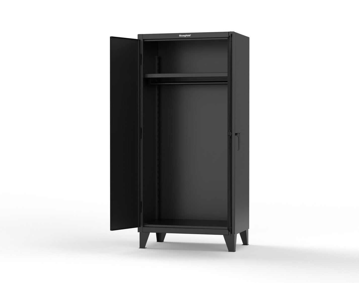 Extreme Duty 12 GA Uniform Cabinet with Hanger Rod, 1 Shelf - 36 In. W x 24 In. D x 78 In. H - 36-WR-241-9005