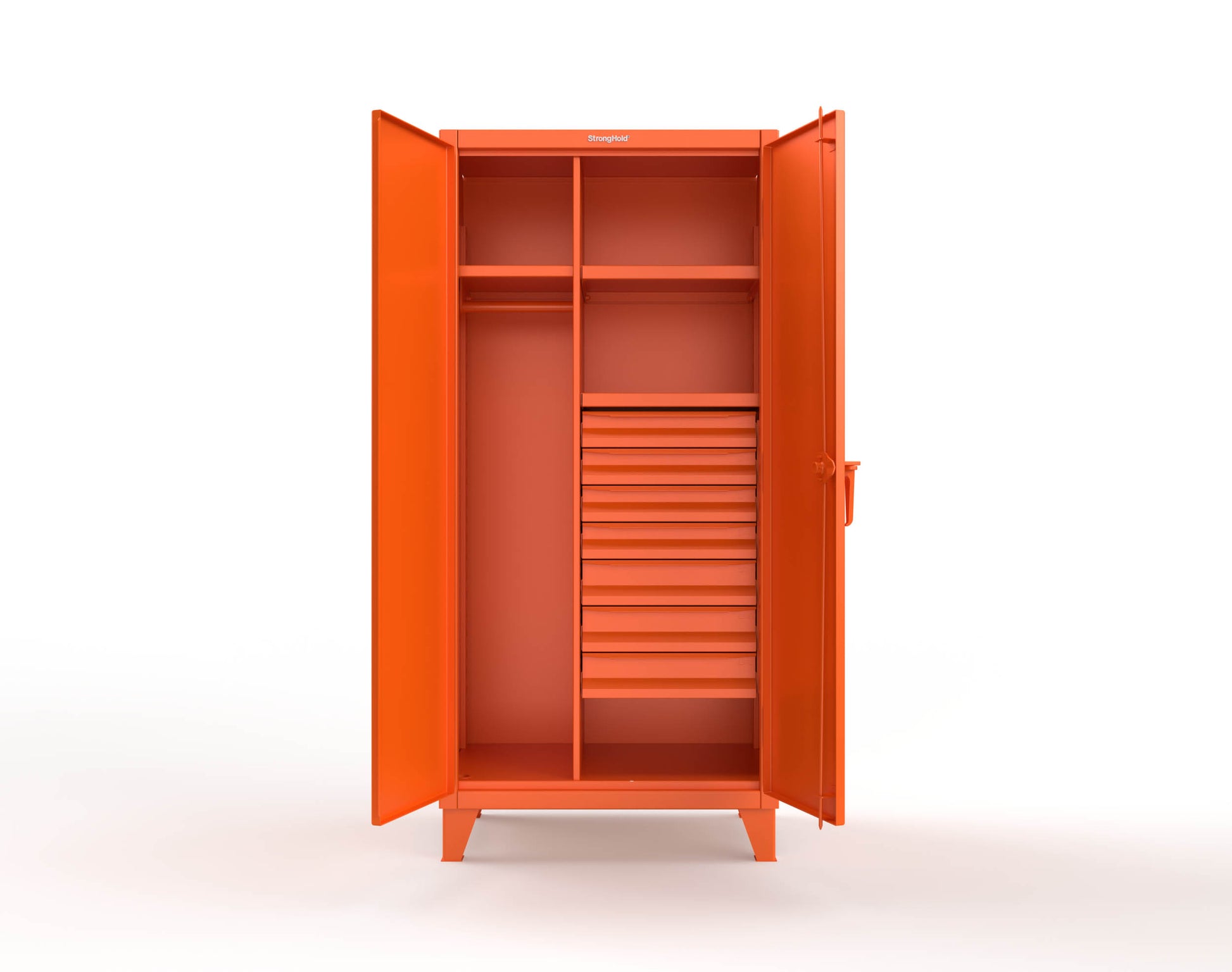 Extreme Duty 12 GA Uniform Cabinet with 7 Drawers, 3 Shelves - 36 In. W x 24 In. D x 78 In. H - 36-W-243-7DB-2009