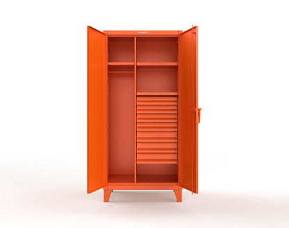 Extreme Duty 12 GA Uniform Cabinet with 7 Drawers, 3 Shelves - 36 In. W x 24 In. D x 78 In. H - 36-W-243-7DB-2009