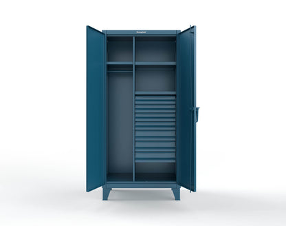 Extreme Duty 12 GA Uniform Cabinet with 7 Drawers, 3 Shelves - 36 In. W x 24 In. D x 78 In. H - 36-W-243-7DB-5001