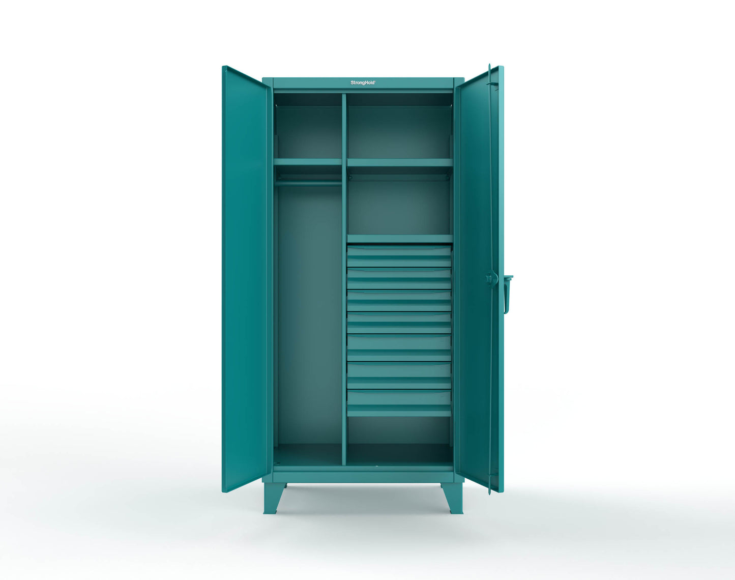 Extreme Duty 12 GA Uniform Cabinet with 7 Drawers, 3 Shelves - 36 In. W x 24 In. D x 78 In. H - 36-W-243-7DB-5021