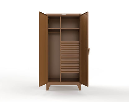 Extreme Duty 12 GA Uniform Cabinet with 7 Drawers, 3 Shelves - 36 In. W x 24 In. D x 78 In. H - 36-W-243-7DB-8008