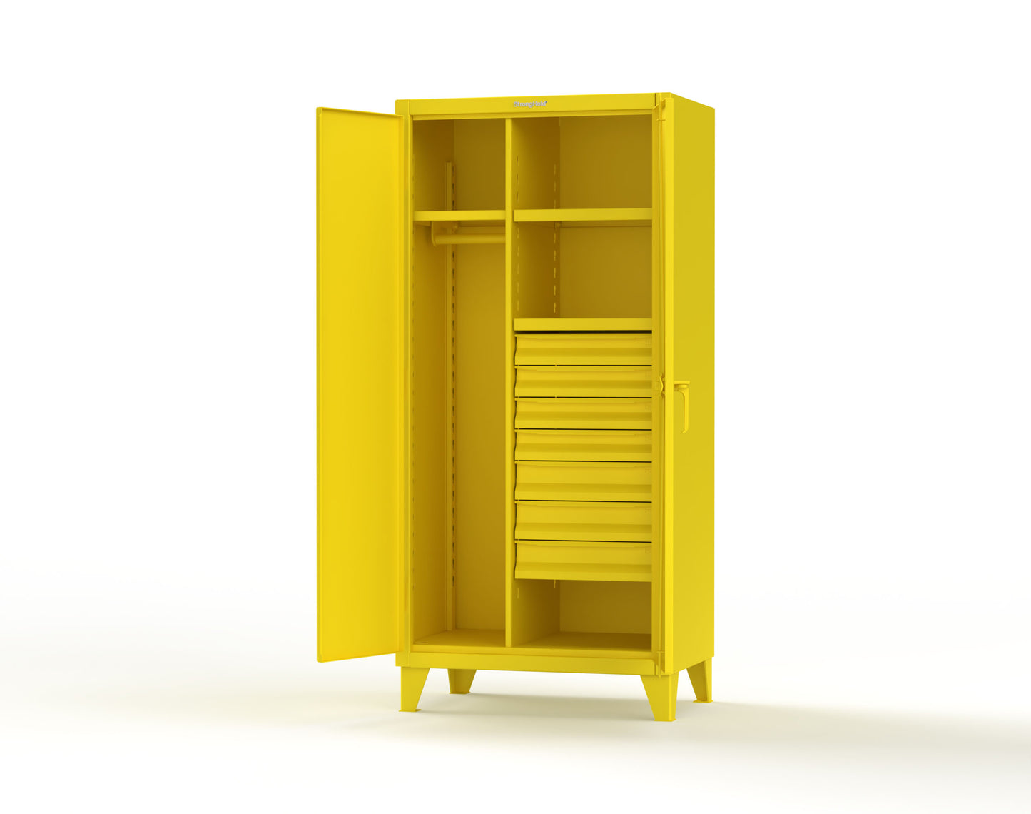 Extreme Duty 12 GA Uniform Cabinet with 7 Drawers, 3 Shelves - 36 In. W x 24 In. D x 78 In. H - 36-W-243-7DB-1021