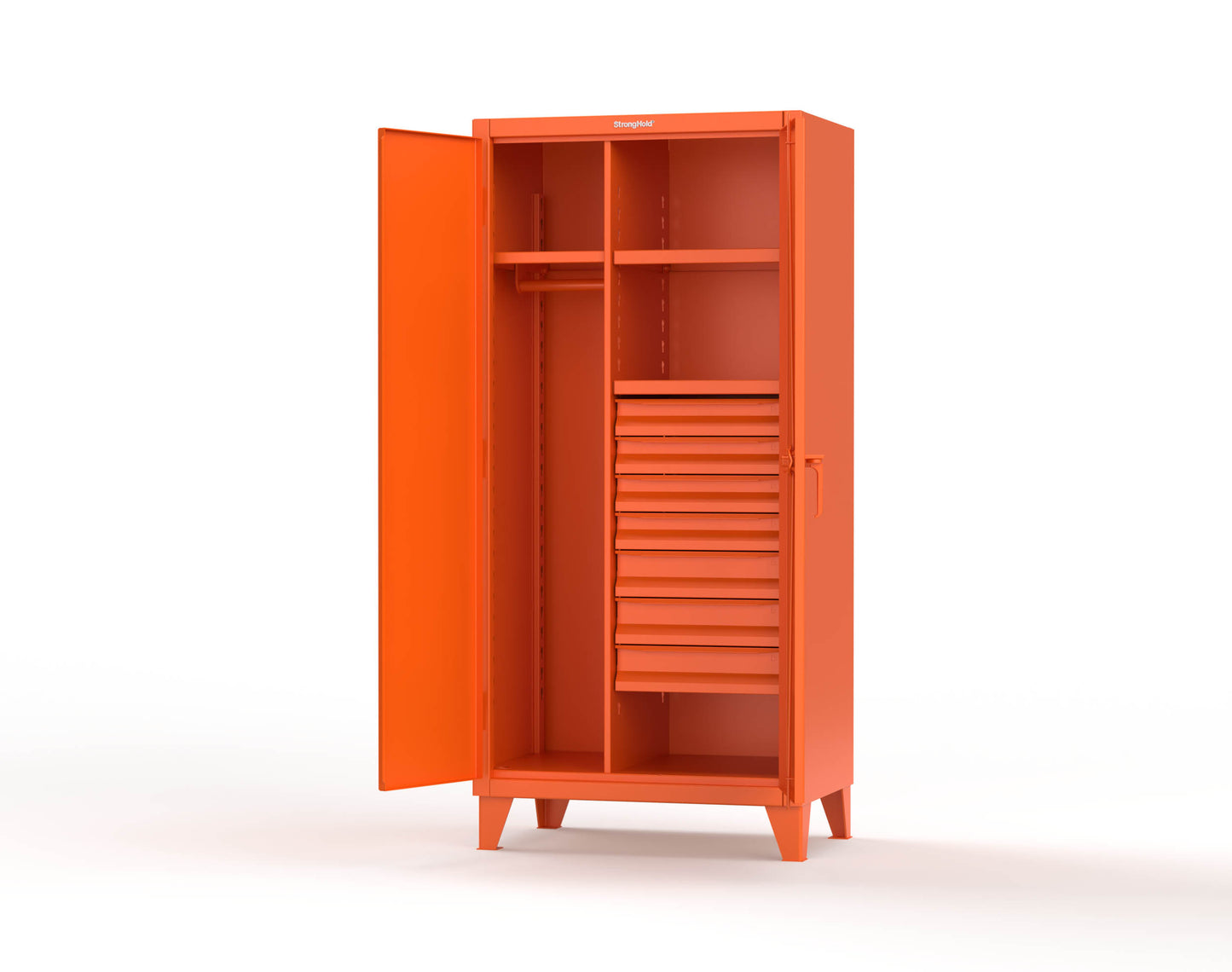 Extreme Duty 12 GA Uniform Cabinet with 7 Drawers, 3 Shelves - 36 In. W x 24 In. D x 78 In. H - 36-W-243-7DB-2009