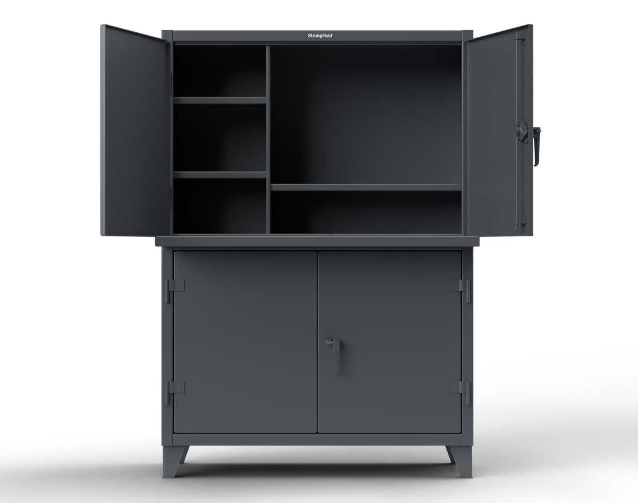 Extreme Duty 12 GA Multi-Compartment Computer Cabinet with 4 Shelves - 60 In. W x 24 In. D x 78 In. H