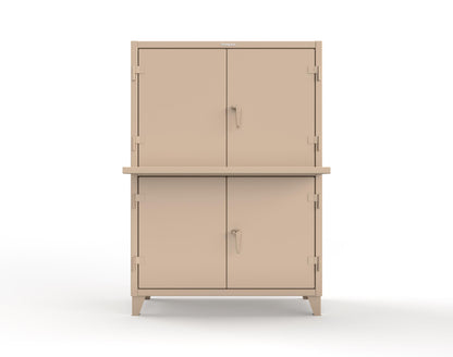 Extreme Duty 12 GA Multi-Compartment Computer Cabinet with 4 Shelves - 54 In. W x 24 In. D x 78 In. H - 4.56-CC-244-1019