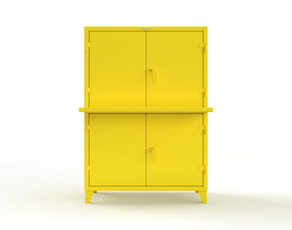 Extreme Duty 12 GA Multi-Compartment Computer Cabinet with 4 Shelves - 54 In. W x 24 In. D x 78 In. H - 4.56-CC-244-1021