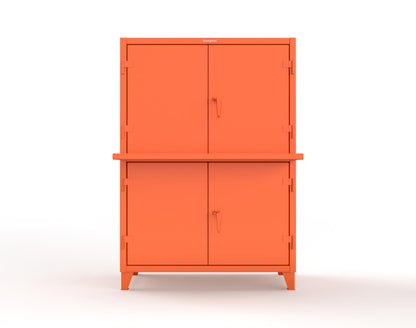 Extreme Duty 12 GA Multi-Compartment Computer Cabinet with 4 Shelves - 54 In. W x 24 In. D x 78 In. H - 4.56-CC-244-2009