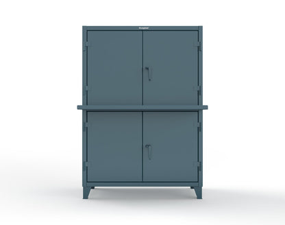 Extreme Duty 12 GA Multi-Compartment Computer Cabinet with 4 Shelves - 54 In. W x 24 In. D x 78 In. H - 4.56-CC-244-5001