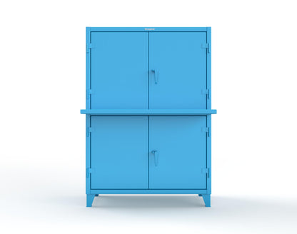 Extreme Duty 12 GA Multi-Compartment Computer Cabinet with 4 Shelves - 54 In. W x 24 In. D x 78 In. H - 4.56-CC-244-5012