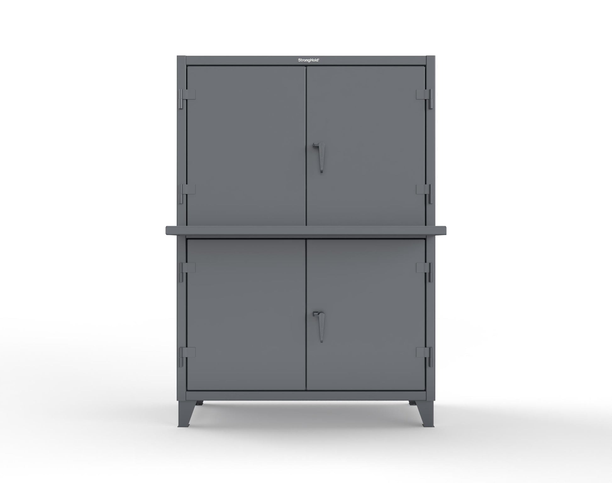 Extreme Duty 12 GA Multi-Compartment Computer Cabinet with 4 Shelves - 54 In. W x 24 In. D x 78 In. H - 4.56-CC-244-7024