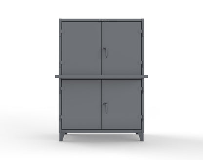 Extreme Duty 12 GA Multi-Compartment Computer Cabinet with 4 Shelves - 54 In. W x 24 In. D x 78 In. H - 4.56-CC-244-7024