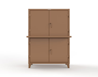 Extreme Duty 12 GA Multi-Compartment Computer Cabinet with 4 Shelves - 54 In. W x 24 In. D x 78 In. H - 4.56-CC-244-8008