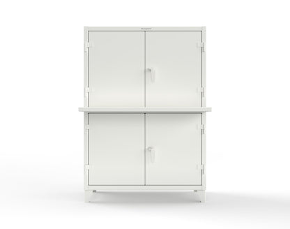 Extreme Duty 12 GA Multi-Compartment Computer Cabinet with 4 Shelves - 54 In. W x 24 In. D x 78 In. H - 4.56-CC-244-9003