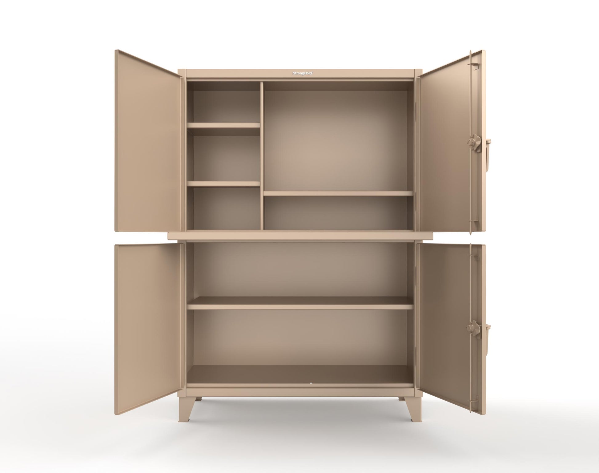 Extreme Duty 12 GA Multi-Compartment Computer Cabinet with 4 Shelves - 54 In. W x 24 In. D x 78 In. H - 4.56-CC-244-1019