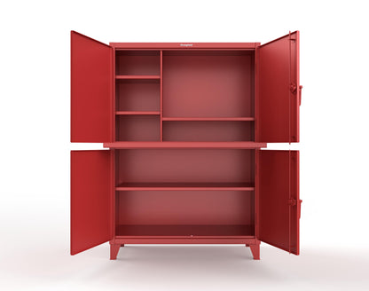 Extreme Duty 12 GA Multi-Compartment Computer Cabinet with 4 Shelves - 54 In. W x 24 In. D x 78 In. H - 4.56-CC-244-3001