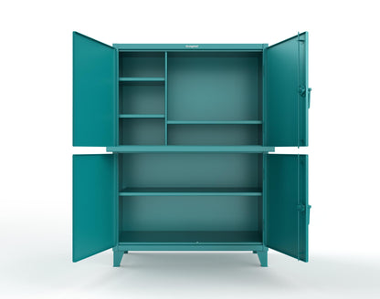 Extreme Duty 12 GA Multi-Compartment Computer Cabinet with 4 Shelves - 54 In. W x 24 In. D x 78 In. H - 4.56-CC-244-5021